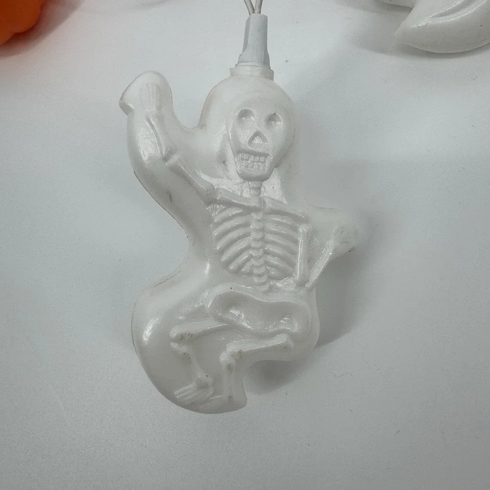 Vintage Halloween Ghost & Jack-O-Lantern String Lights – Tested & Working Retro